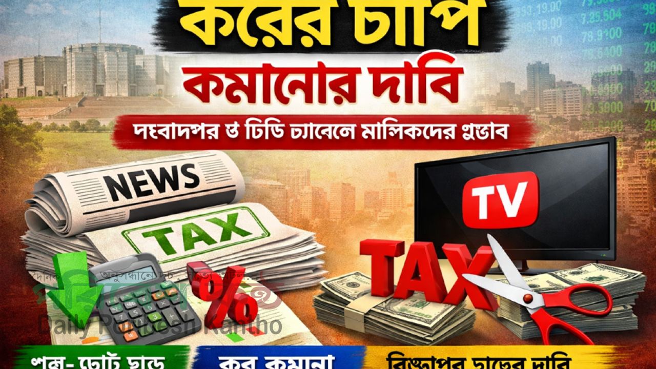 করের চাপ কমাতে বাজেটে বিশেষ সুবিধা চায় সংবাদপত্র ও টিভি চ্যানেল মালিকরা