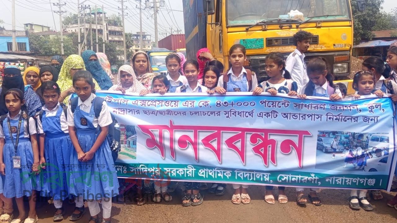 সোনারগাঁয়ে নিরাপদ সড়ক পারাপারে আন্ডারপাস নির্মাণের জোর দাবি