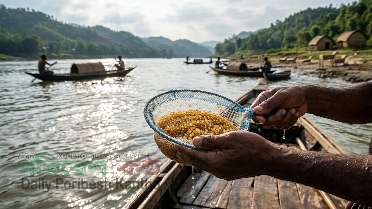 হালদায় মা মাছের ‘নমুনা’ ডিম: উৎসবে ফেরার অপেক্ষায় কয়েক শ ডিম সংগ্রহকারী