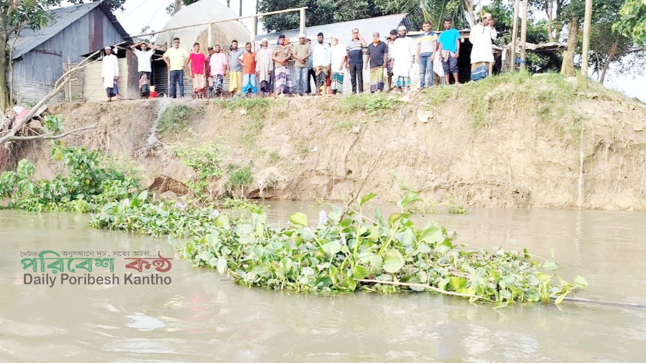 নদী ভাঙনে বিলীন হচ্ছে ঘরবাড়ি, ভিটেমাটি