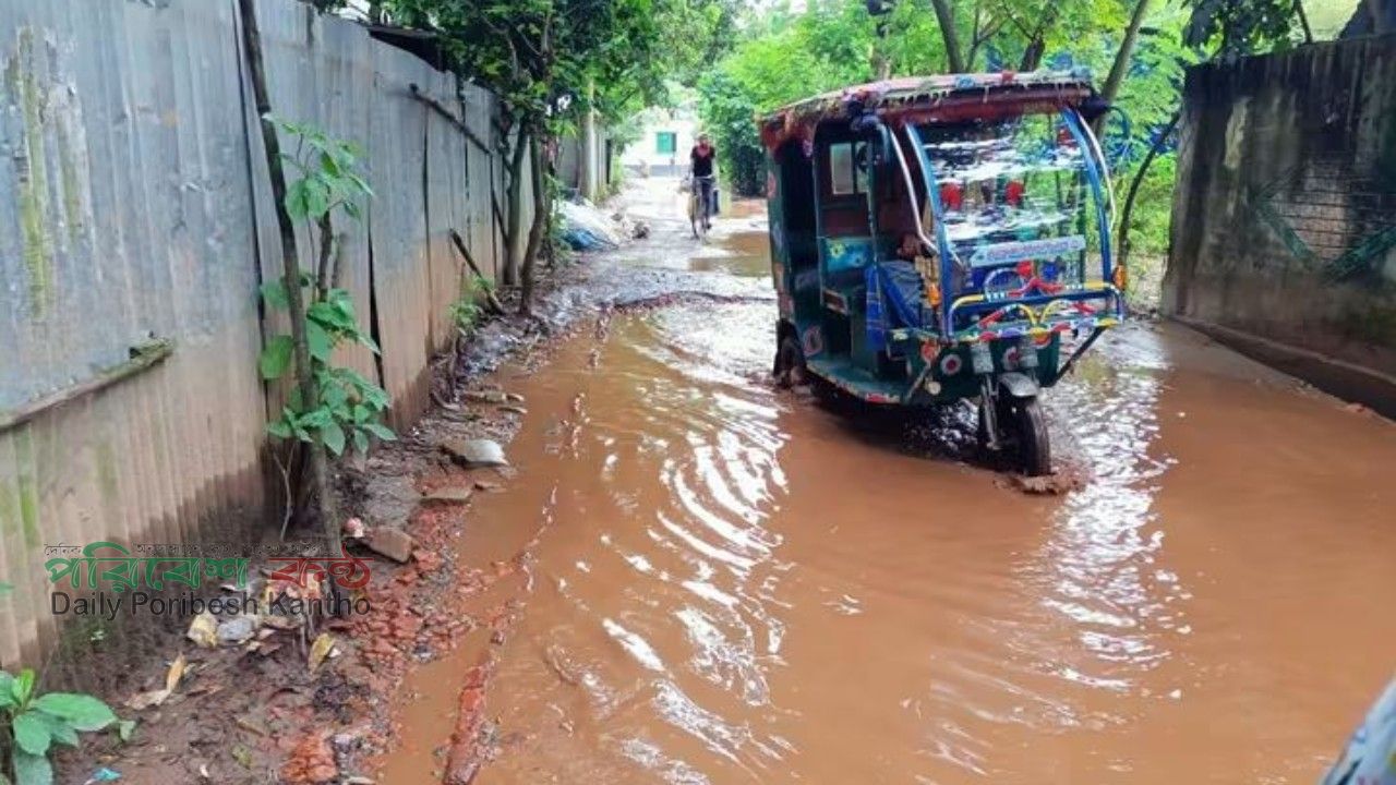 সোনারগাঁয়ে ভগ্ন সড়কে চরম জনদুর্ভোগ