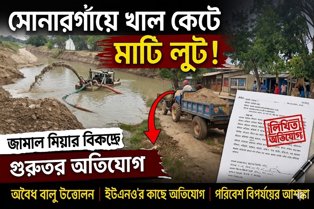 সোনারগাঁয়ে খাল কেটে মাটি লুট! জামাল মিয়ার বিরুদ্ধে গুরুতর অভিযোগ